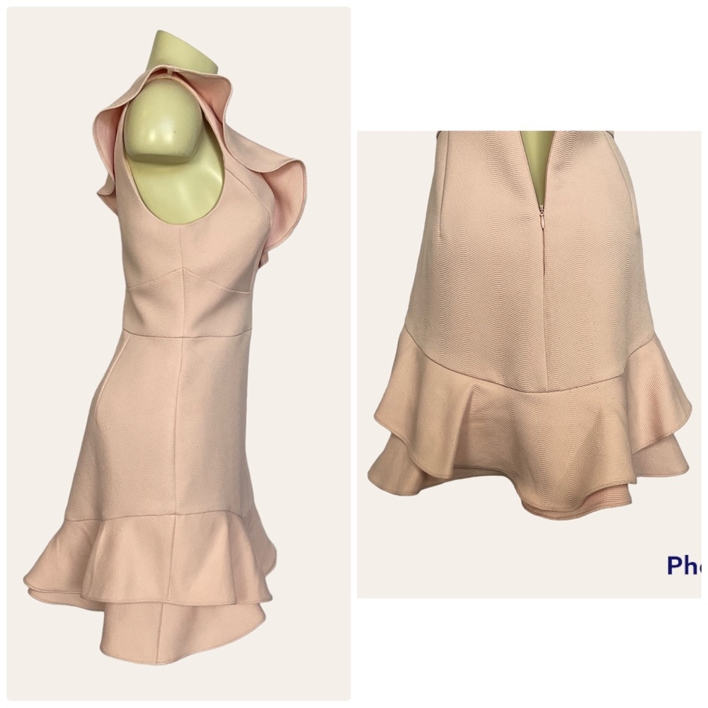 Ever New Melbourne Baby Pink Ruffled Bodycon Fully Lined Dress Women’s Size 8 - Picture 2 of 8